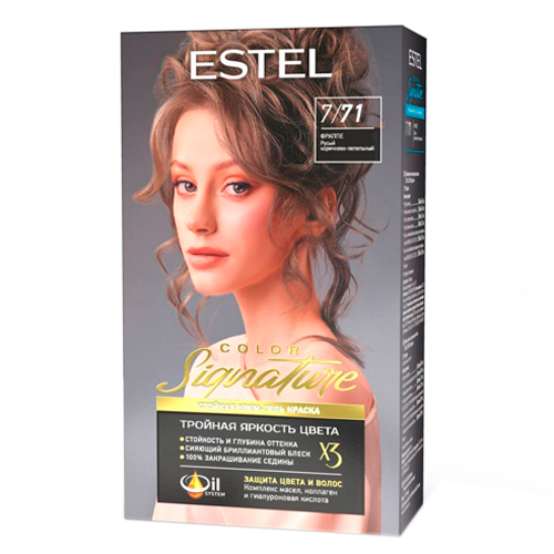 Купить ESTEL COLOR Signature 7/71 Стойкая крем-гель краска для волос 7/ ...
