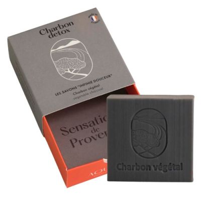 Detox Charcoal Vegetable Charcoal Square 100g Мыло ДЕТОКС-УГОЛЬ Растительный уголь