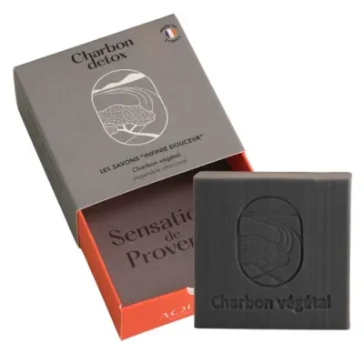 Detox Charcoal Vegetable Charcoal Square 100g Мыло ДЕТОКС-УГОЛЬ Растительный уголь