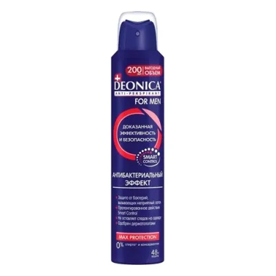 DEONICA for Men Антиперспирант Антибактериальный эффект, 200 мл