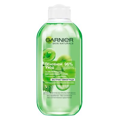 Yuz uchun tonik Asosiy parvarish, Uzum ekstrakti, tetiklantiruvchi, normal va aralash teri uchun, 200 ml