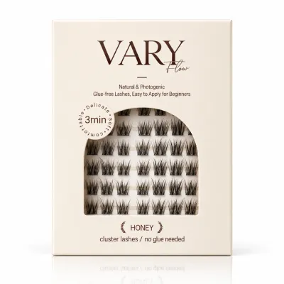 OLLEE Самоклеющиеся пучковые ресницы Vary Flow Honey без клея 10 рядов