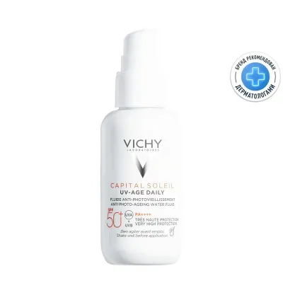 Capital Soleil Uv-Age Daily Невесомый солнцезащитный флюид для лица против признаков фотостарения SPF 50+, 40 мл