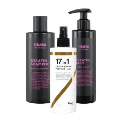 Подарочный набор для волос Keratin Hair Gloss 3х250мл 4шт