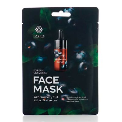 Cosmetology Маска FK для лица тканевая с сывороткой и экстрактом плодов черники