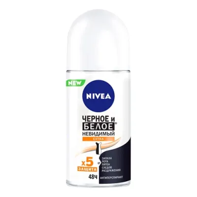 Women Антиперспирант шариковый Чёрное и белое. Невидимый Extra 50 ml