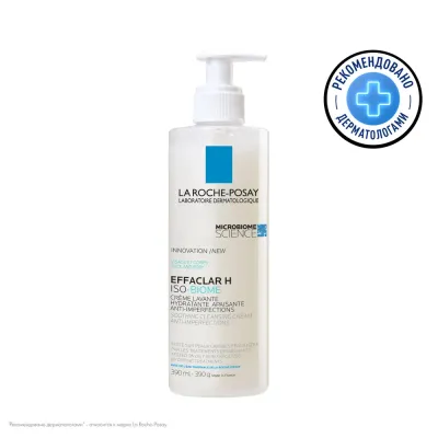 LA Roche Posay Effaclar H Iso-Biome Успокаивающий очищающий крем-гель против несовершенств, 390 мл