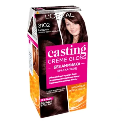 L'Oreal CASTING L'Oreal Paris Стойкая краска-уход для волос Casting Creme Gloss без аммиака, оттенок 3102, Холодный темно-каштановый
