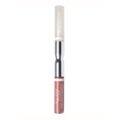 Seventeen Жидкая стойкая помада-блеск  32 ALL DAY LIP Color & TOP Gloss золотисто-каштановый