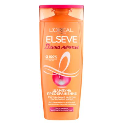 L'oreal ELSEVE Шампунь Длина Мечты, для длинных повреждённых волос, с кератином, 400 мл