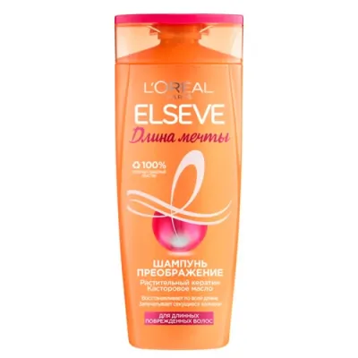 L'Oreal Paris Шампунь Преображение "Elseve, Длина Мечты", для длинных поврежденных волос, с кератином, 400 мл