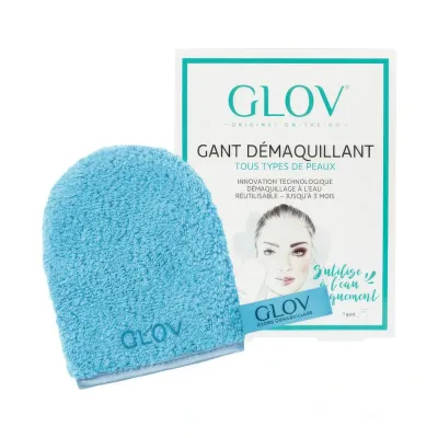 WATER-ONLY MAKEUP REMOVER AND SKIN CLEANSING MITT Bouncy Blue INT W5