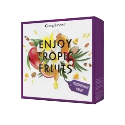 Compliment Enjoy Tropic Fruits подарочный набор №1400 (гель для душа 200 мл + гоммаж для лица 80 мл)