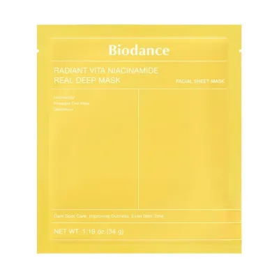 маска для лица radiant vita niacinamide real deep mask  (Желтая)