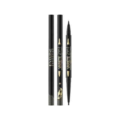 Двусторонний водостойкий карандаш-подводка для глаз 2в1-ULTRA BLACK VARIETE 2in1