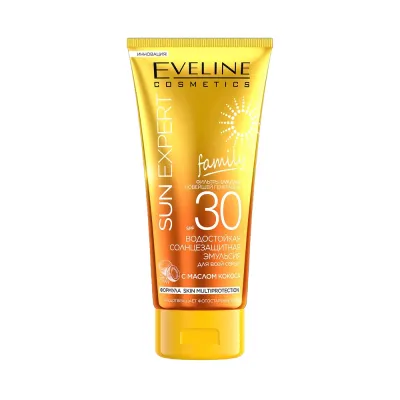 Водостойкая солнцезащитная эмульсия для всей семьи с маслом кокоса spf30, 200мл