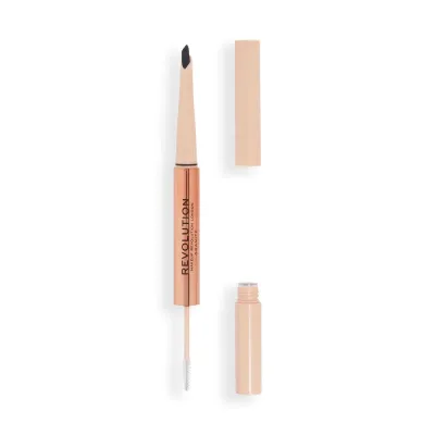 Контурный карандаш для бровей и гель для фиксации FLUFFY BROW DUO Granite
