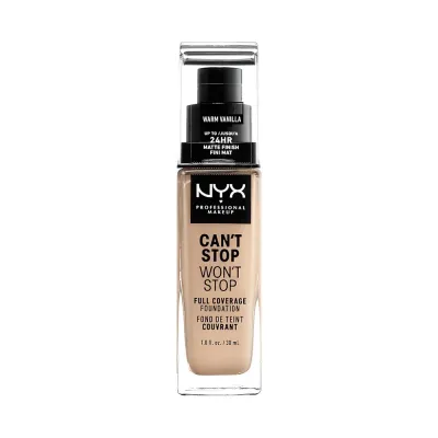 NYX PM Стойкая тональная основа Can’t Stop Won’t Stop Full Coverage Foundation, №06.3, Porcelain 30 мл