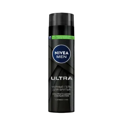 Черный гель для бритья Ultra серии Nivea Men 200 ml