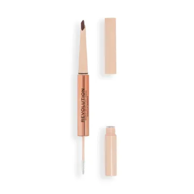 Контурный карандаш для бровей и гель для фиксации FLUFFY BROW DUO Medium Brown