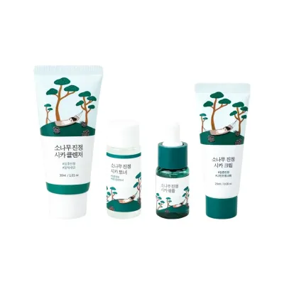 Pine Calming Cica Trial KIT  Набор по уходу за лицом (Cleanser 30ml + Toner 20ml + Ampoule 10ml + Cream 20ml)