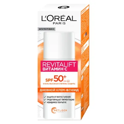 L'Oreal Крем-флюид Revitalift SPF 50 Витамин С дневной для лица 50 мл