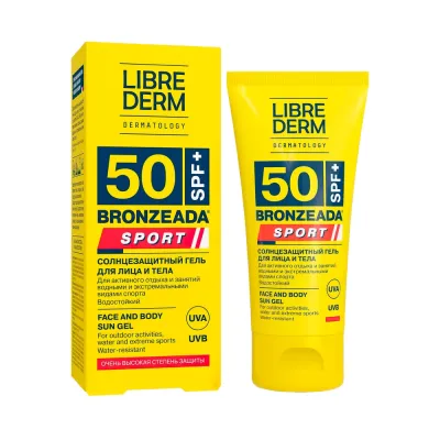 Bronzeada Sport солнцезащитный гель для лица и тела SPF50, 50 мл