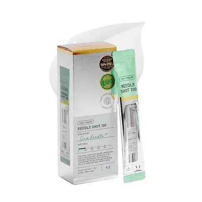 VT 100 REEDLE SHO Booster serum with microneedles and Centella Asiatica in a 2 ml mini sachet