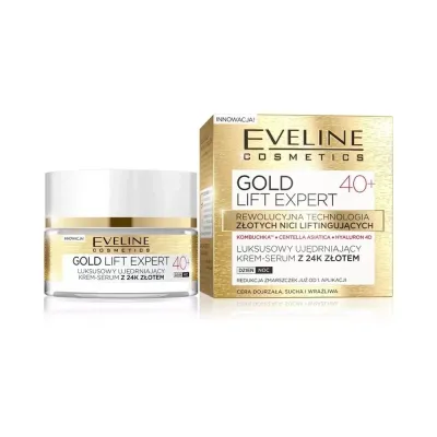 Yuz uchun krem-syvorotka EVELINE GOLD LIFT EXPERT 24K oltin bilan multi-oziqlantiruvchi 40+ 50 ml