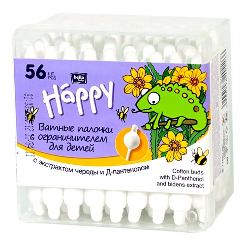 Bella Вaby Happy Палочки ватные с чередой и D-пантенолом 56 шт