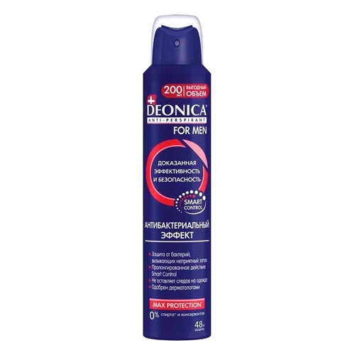 DEONICA for Men Антиперспирант Антибактериальный эффект, 200 мл