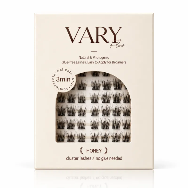 OLLEE Самоклеющиеся пучковые ресницы Vary Flow Honey без клея 10 рядов