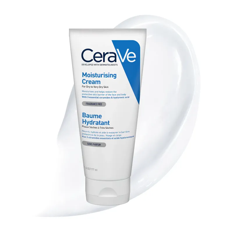 CeraVe Увлажняющий крем для сухой и очень сухой кожи лица и тела, 177 мл — 3