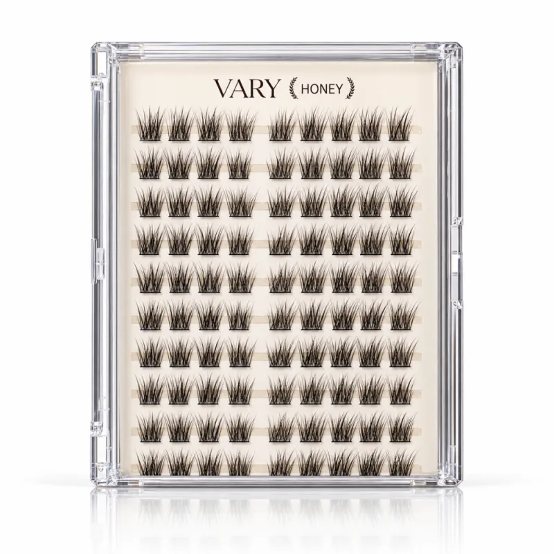OLLEE Самоклеющиеся пучковые ресницы Vary Flow Honey без клея 10 рядов — 2