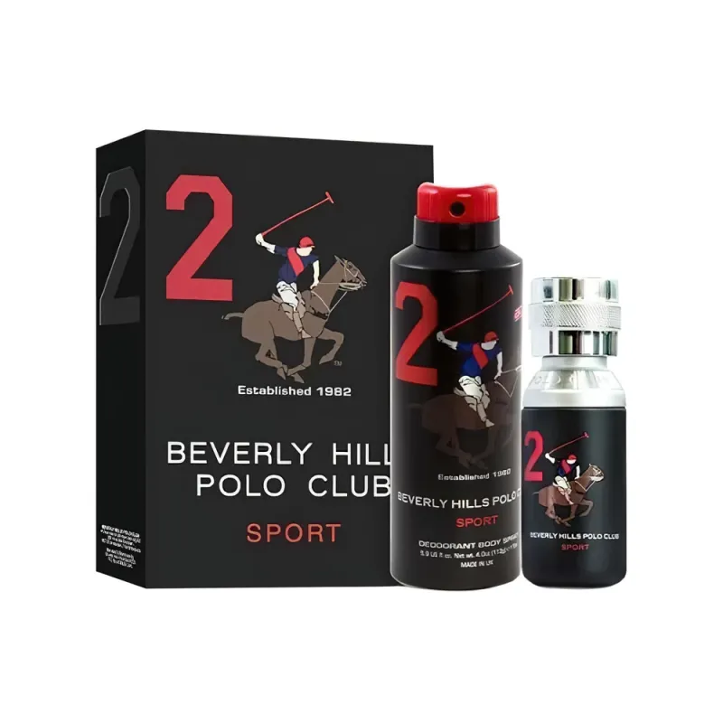 Beverly Hills Polo Club Sport No.2 Gill Set for Men EDT 50mI + Spon Deodorant 175ml Набор для мужчин, туалетная вода 50 мл + дезодорант 175 мл