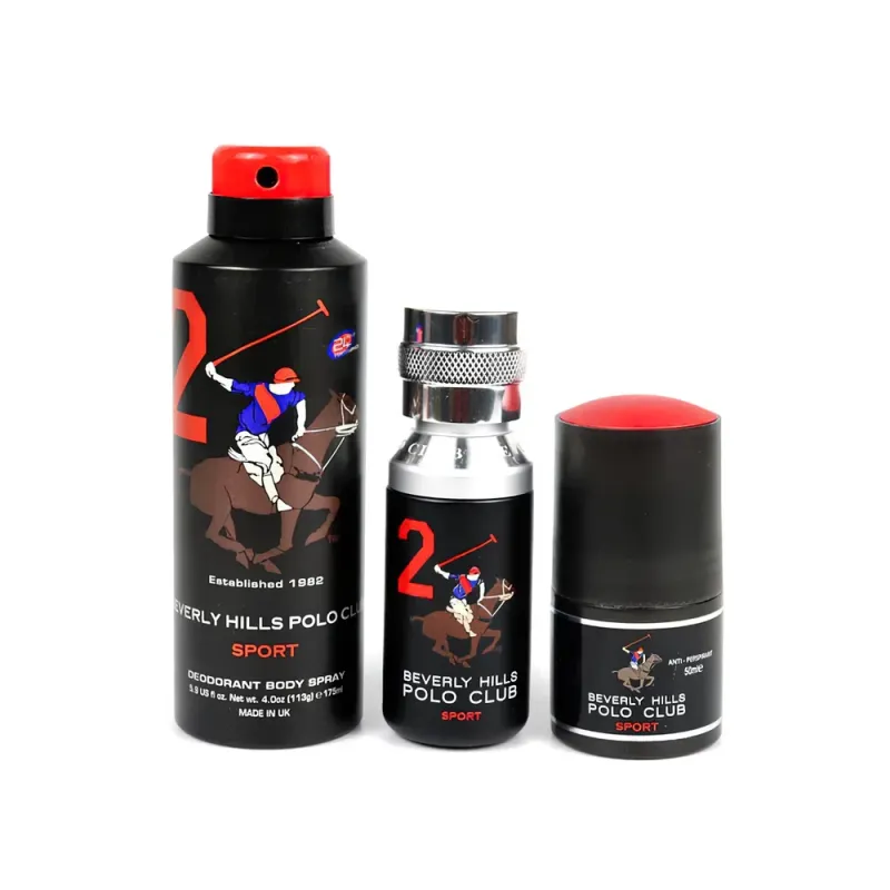 Beverly Hills Polo Club 3PCS Gift Cet - Men EDT 50mI + Déodorant 175ml + 50mI Roll On #2 Beverly Hills Polo Club Mastige 3 шт Подарочный набор для мужчин EDT 50 мл + Deo 175 мл + 50 мл Roll On