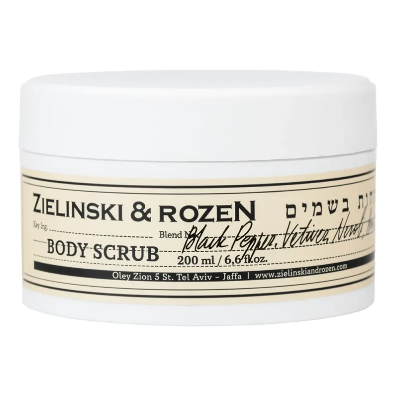 Zielinski & Rozen Body scrub Black pepper, Amber, Neroli   Скраб для тела Черный перец, Амбра, Нероли 200мл