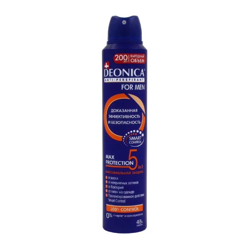 DEONICA Антиперспирант 5Protection for Men, 200 ml (спрей)
