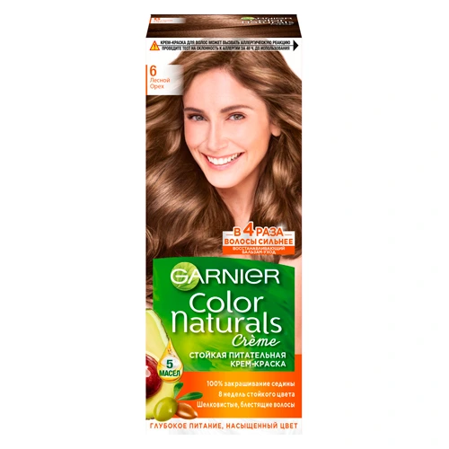 Garnier Color Naturals Garnier Стойкая питательная крем-краска для волос "Color Naturals", оттенок 6, Лесной орех