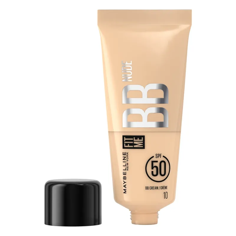 Maybelline Увлажняющий легкий крем-уход для лица New York Fit Me BB с тональным эффектом Nude, тон 10, 30 мл — 2