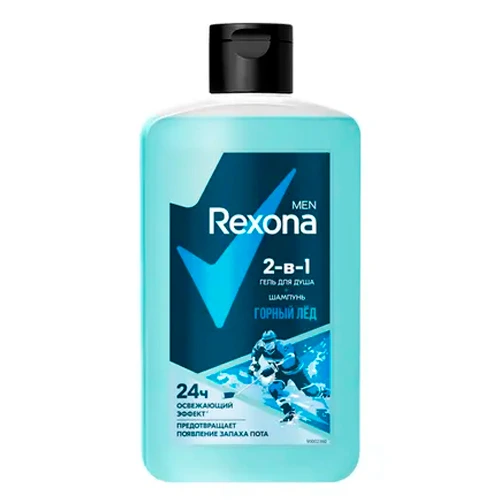 REXONA MEN Гель для душа и шампунь  2 в 1 Горный лёд 490мл